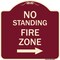 Signmission No Standing Fire Zone W/ Right Arrow Heavy-Gauge Aluminum Sign, 18" x 18", BU-1818-23585 A-DES-BU-1818-23585 - alternate 1